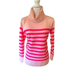 Sold-LOFT pink and white stripe sweater NWOT
